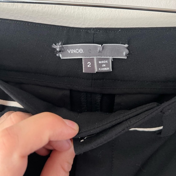 Vince Black with White Stripe Wool Blend Tuxedo Pants Size 2 - Picture 5 of 7